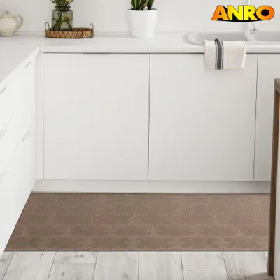 Produktbild von Küchenläufer Velora Teppich Läufer hochwertig Velours Wellen Braun 67x180cm