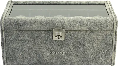 Produktbild von Friedrich Lederwaren  Uhrenkasten,  Cubano, Leder,  20 Uhren,  grau  35,5 x 19,5 x 16cm grau; 27024-8
