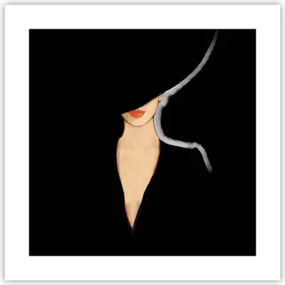 Produktbild von Poster - Poster ohne Rahmen - Schwarz Frau Hut - 40x40 cm - Wand Bild - Wanddeko - Wandbilder - Kunstposter - Wandposter - Bilder - Kunstdruck - Wanddekoration - Wandbild - P2XAC40x40-4341