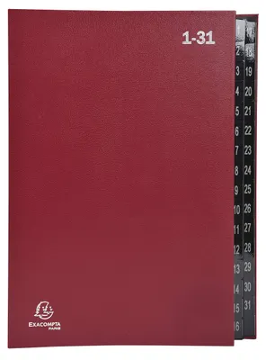 Image de EXACOMPTA 57035E EXACOMPTA classeur à levier, DIN A4, 1-31, 32 compartiments, rouge