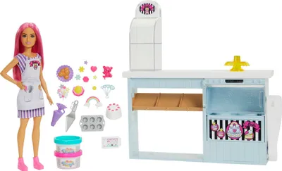 Produktbild von Barbie Bäckerei mit Puppe (pinke Haare), Barbie Set inkl. Zubehör