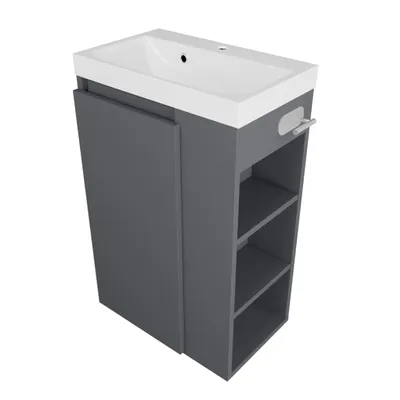 Produktbild von paplinskimoebel Waschtisch mit Unterschrank Badmöbel SEVA46 Stehend/Hänged Gäste WC Top Toilette Sink Toilette Badschrank Mineralguss Links-Rechts