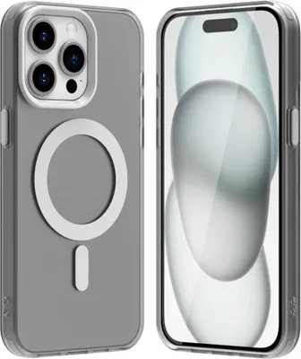Immagine prodotto di Custodia per iPhone 15 Pro Max, compatibile con MagSafe, sottile custodia semi-trasparente opaca antiurto Bianco