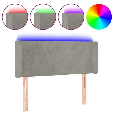 Produktbild von vidaXL LED Kopfteil Hellgrau 83x16x78/88 cm Samt