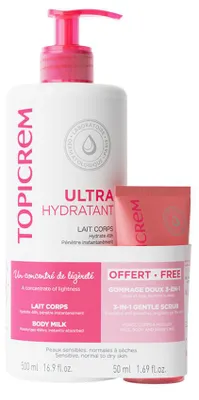 Obrázok produktu pre Sada TOPICREM UH telové mlieko 500 ml + jemný peeling 50 ml