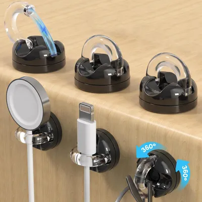 Magnetischer Kabelhalter 360° drehbar, 6 Stück, Kabelclips