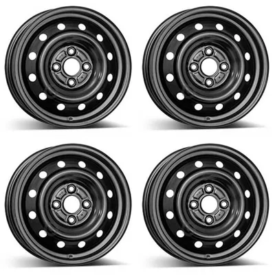 Productafbeelding van 4 stalen velgen, 5.0Jx14 inch, ET38, 4x100 boutgaten, geschikt voor Opel Karl. Set van 4