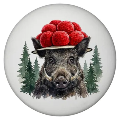 Produktbild von Wildschwein mit Bollenhut Magnet Schwarzwald Motiv