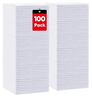 Productafbeelding van Microvezeldoeken, 100 stuks, 30 x 30 cm, wit, pluizigvrij, krasbestendig, absorberend