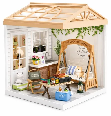 Productafbeelding van Dreamy mini house Binnenplaats Courtyard met ledlamp DIY Modelbouw Knutselen