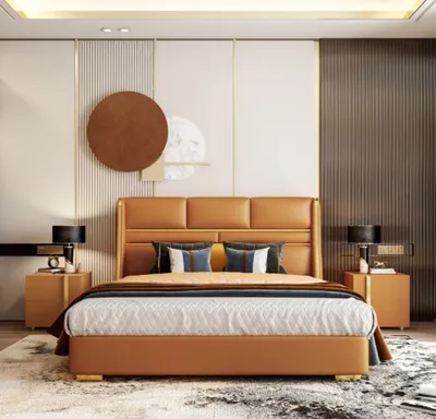 Produktbild von Doppelbett Schlafzimmer Bett Luxus Möbel Doppel Hotel Einrichtung 180x200