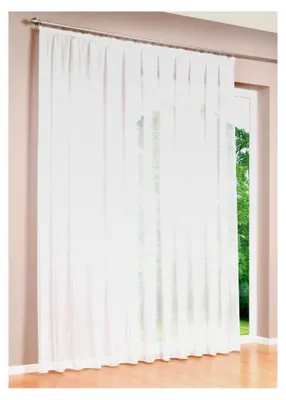 Produktbild von Voile Gardinen Store mit Kräuselband, transparent Weiß, in verschiedenen Größen