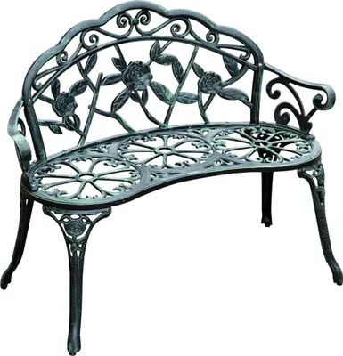 Produktbild von 2-Sitzer Gartenbank robust Parkbank Sitzbank mit Rückenlehne Bank 240kg belastbar Gartenmöbel 100 x 54 x 78 cm Antik Grün