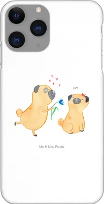 Produktbild von Mr. & Mrs. Panda Iphone 11 Pro Handyhülle Mops Verliebt - Weiß - Geschenk, Knuffig, Hund, Partner, Handy Case, Möpse, Sprüche, Premium Kunststoff