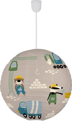 Produktbild von Näve Leuchten Schirme BAUSTELLE mit E27 Schirme BAUSTELLE mit E27 Papierleuchte Ø: 45cm, Leuchtenschirm im Romantic Style, aus Metall und Papier in braun, 45 cm hoch, Ø 45 cm, für E27 -Fassung