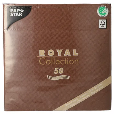 Zdjęcie produktu dla Papstar Servietten Uni braun 40 x 40cm 50 Stück