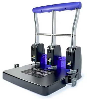 Productafbeelding van Gatenpons - Papierperforator - Documenten Organiseren - Robuuste Metaalconstructie - 100 Vel Capaciteit - Zwart Paars