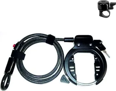Image de Antivol de vélo Starry Antivol à anneau Plaque Pletscher avec câble et sonnette