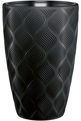Produktbild von Flow Slim 30 Runder Blumentopf | Tiefschwarz