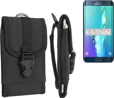 Produktbild von K-S-Trade Handyhülle kompatibel mit Samsung Galaxy S6 Edge Plus Gürteltasche Holster Handytasche Gürtel Tasche Schutzhülle Robuste Handy Schutz