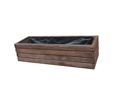 Obrázok produktu pre Drevený kvetináč 80 cm – kvetináč na balkón a terasu, odolný voči poveternostným vplyvom, na bylinky, vyvýšený záhon do záhrady (D2 palisander)