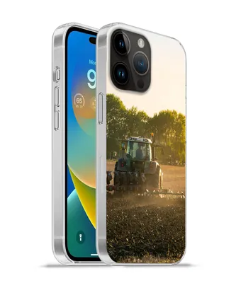 Produktbild von MuchoWow® Handyhülle Schutzhülle Hülle für Apple iPhone 14 Pro - Softcase Traktor - Vogel - Land Silikon Softcase Handy Hülle - Umschlag