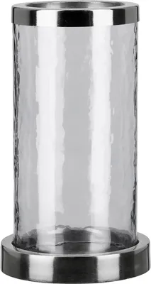 Immagine prodotto di Gilde Windlicht, zylindrisch, "Smoke", Glas, Metall, klar, VE 2, H. 21.5 cm, D. 10.5 cm 55268 4063387552681