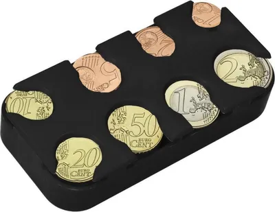 Image de Jumadas – Porte-monnaie | Porte-monnaie pour parking - Porte-monnaie pour restauration - Porte-monnaie à 8 compartiments - Porte-monnaie pour euros - Pour pièces de 1 cent à 2 euros - Porte-monnaie noir