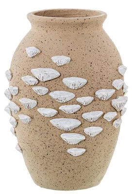 Keramik-Vase mit Schalen, natur, 24x24x32 cm