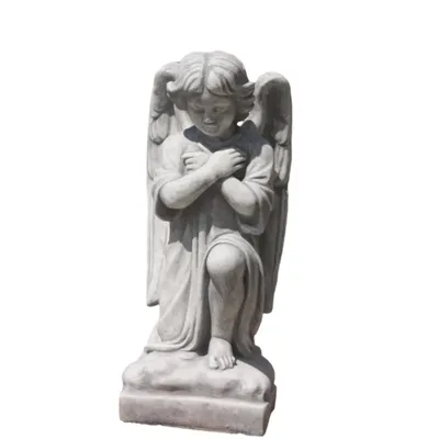 Produktbild von Engel Betend für den Friedhof oder den Garten, aus Steinguss Neu Frostfest Witterungsbeständig, Steinfigur Gartenfigur PO-663
