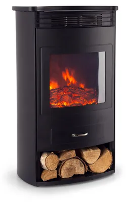 Produktbild von Klarstein Elektrokamin, Elektro Heizungen für Wohnzimmer & Innenräume, Elektrischer Kamin mit LED Flammen, Kamin mit Fernbedienung, Heizlüfter mit Timer, Einstellbarer Thermostat, Heizung 1900 W