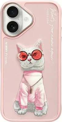 Zdjęcie produktu dla Etui NIMMY GLASSES COOL CAT do IPHONE 16 różowe