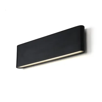 Zdjęcie produktu dla "SAFATA" Czarna lampa ścienna LED 20 W do użytku wewnątrz i na zewnątrz, prostokątna aluminiowa obudowa, oświetlenie skierowane w górę i w dół, 300