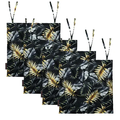 Produktbild von Domarex Set 4 x Gartenstuhlkissen MIA 40x40 cm - Öko-Leinen - Wasserdichtes Kissen für den Gartenstuhl Sitzkissen an Stuhl fesselt - Golden Palms