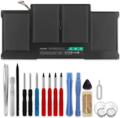 Produktbild von CELLONIC 1x Akku für Notebook MacBook, Kompatibel mit Apple MacBook Air 13 - A1466 - Mid-2017, MacBook Air 13 - A1466 - Mid-2012, A1496 - (4800mAh, 7.4V) + Werkzeug-Set