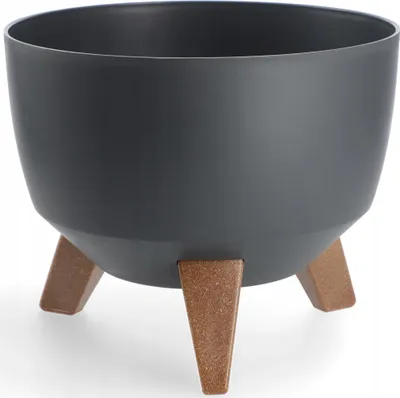 Image de Pot de fleurs - Cache-pot Ø 24 cm - Avec insert - Avec pieds - Anthracite
