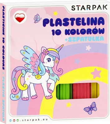 Zdjęcie produktu dla Plastelina 10 kolorów ze szpatułką masa plastyczna dla dzieci 1 szt.