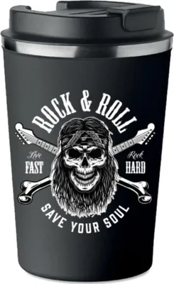 Immagine prodotto di Tazza termica premium con stampa ROCK & ROLL METAL GUITAR 350ml KT_098
