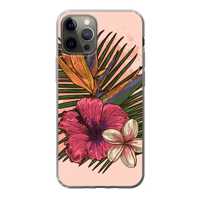 Produktbild von MuchoWow® Handyhülle Schutzhülle Hülle für iPhone 13 Pro Blumen - Tropisch - Rosa Silikon Softcase Handy Hülle - Handy-Tasche