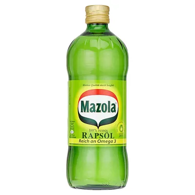 Produktbild von Mazola Rapsöl 750ml, 100% rein, reich an Omega 3 & Vitamin E, neutraler Geschmack, bis 180°C erhitzbar