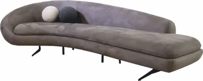 Produktbild von Casa Padrino Luxus Sofa Grau / Schwarz 300 cm - Gebogenes Wohnzimmer & Hotel Sofa