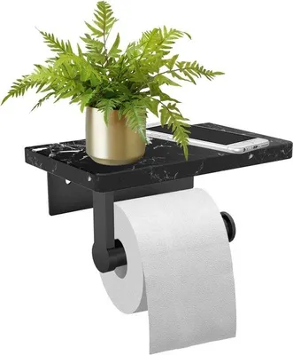 Immagine prodotto di Portarotolo autoadesivo nero da 20 cm