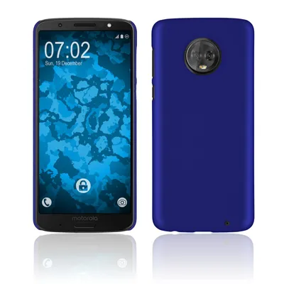 Produktbild von PhoneNatic Case kompatibel mit Lenovo Moto G6 Plus - Hülle blau gummiert Hard-case Cover