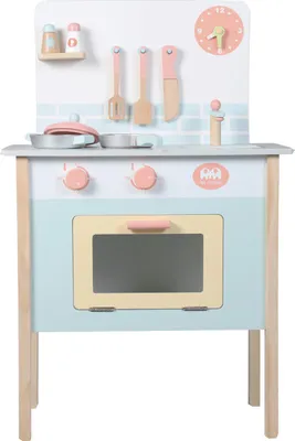Produktbild von 4iQ zabawkowa drewniana kuchnia dla dzieci JuniorKitchen 48x27x77,5 cm z akcesoriami