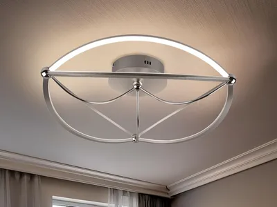 Produktbild von Große LED Deckenleuchte CHARIVARI Silber matt, Ø 62cm