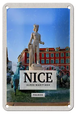 Produktbild von Blechschild Reise 12x18cm NICE Alpes-Maritimes France Geschenk Schild