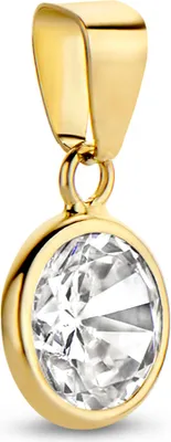 Produktbild von New Bling 9NBG-0395 – 14 Karaat Gouden Hanger Dames – Ronde Zirkonia Hanger 6 mm