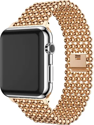 Produktbild von Strap-it Apple Watch 8 Stahlperlenarmband (Roségold)