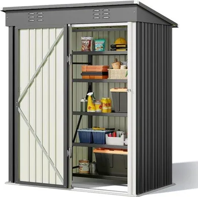 Produktbild von Famanu Geräteschuppen aus Metall - 180 x 162 x 95 cm, grau