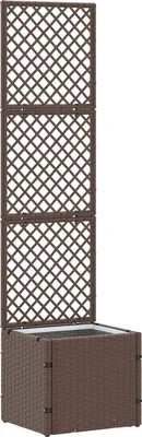 Image de Jardinière Treillis Marron 35 x 30 x 135 cm Métал